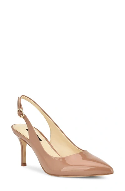 Nine West Menora Slingback Pointed Toe Pump In Medium Natural