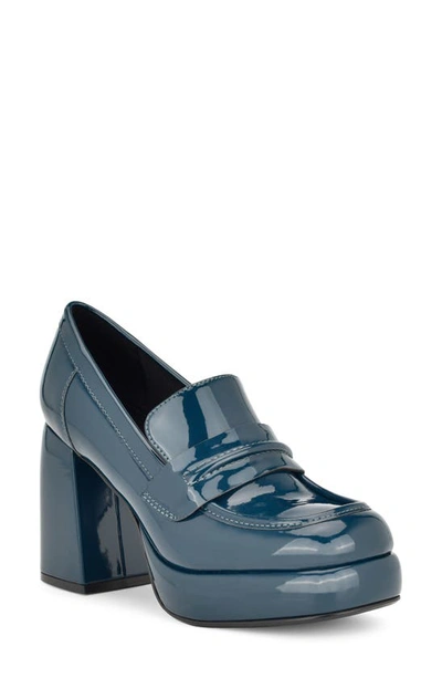 Nine West Verge Loafer Pump In Dark Blue