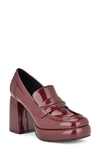 Nine West Verge Loafer Pump In Burgundy Patent