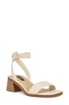 Nine West Torah Womens Faux Leather Block Heel Ankle Strap In Ivory