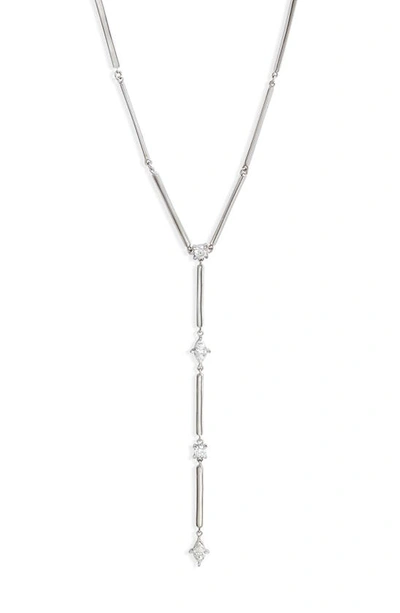 Bony Levy Aviva Drop Diamond Pendant Y-necklace In 18k White Gold