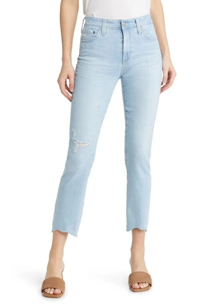 Ag Mari Scallop Raw Hem Ankle Slim Jeans In 21 Years Daylight