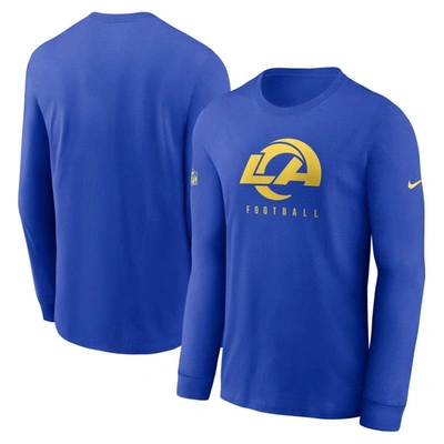 Nike Men's Dri-fit Sideline Team (nfl Los Angeles Rams) Long-sleeve T-shirt In Blue