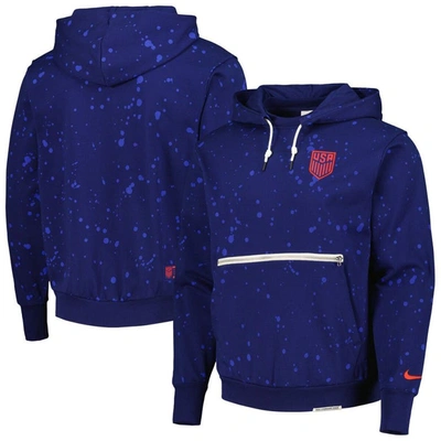 Nike Navy Usmnt Standard Issue Pullover Hoodie In Blue