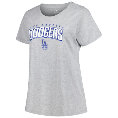 Profile Women's  Black, Heather Gray Los Angeles Dodgers Plus Size T-shirt Combo Pack In Black,heather Gray