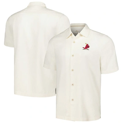 TOMMY BAHAMA TOMMY BAHAMA WHITE ST. LOUIS CARDINALS SPORT TROPIC ISLES CAMP BUTTON-UP SHIRT