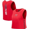 Pro Standard Red Tampa Bay Buccaneers Ombre Wordmark Classic Cropped Tank Top In Red