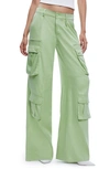 Alice And Olivia Joette Wide Leg Cargo Pants In Green Tea