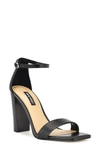 Nine West Marrie Sandal In Black Calfskin