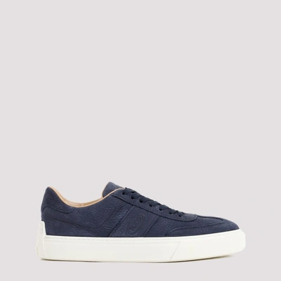 Tod's Grained Leather Low-top Sneakers In Blue