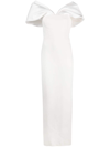 Solace London Dakota Off-the-shoulder Crepe And Satin-twill Gown In White