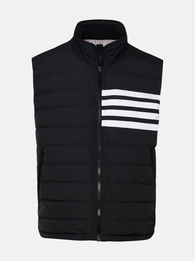 Thom Browne Black Polyester Vest In Blue