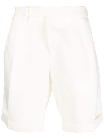 Briglia 1949 Off-centre Fastening Bermuda Shorts In White