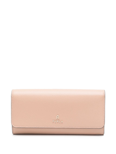 Furla Large Camelia Leather Wallet In Pink