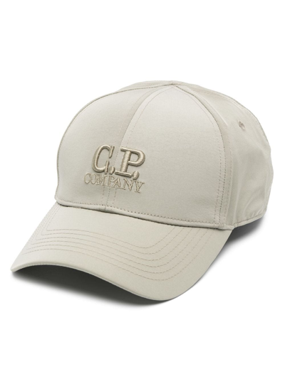 C.p. Company Logo-embroidered Curved-peak Cap In Green