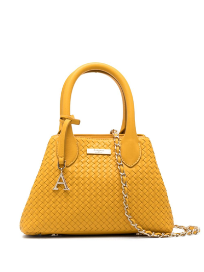 Aspinal Of London Paris Interwoven Leather Crossbody Bag In Yellow