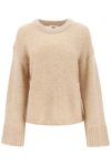 By Malene Birger Cierra Wool-blend Crew Neck Sweater In Beige In Twill Beige (beige)