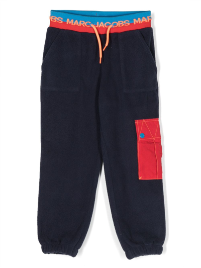 Marc Jacobs Kids' Logo-waistband Fleece Trousers In Blue