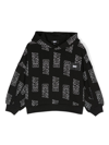 Dkny Logo-print Cotton Hoodie In Black