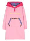 Marc Jacobs Logo-embroidered Hooded Cotton Dress In Pink