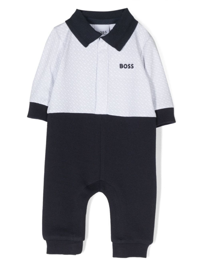 Bosswear Babies' Monogram Polo All-in-one In Grey