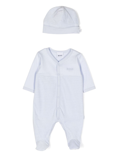 Bosswear Babies' Logo-embroidered Pyjamas Set In Blue