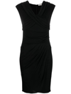 Diane Von Furstenberg Off-shoulder Draped Mini Dress In Black