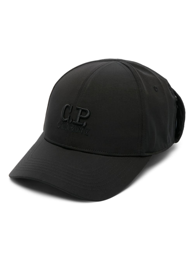 C.p. Company Logo-embroidered Curved-peak Cap In Black