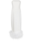 16ARLINGTON MINELLI FEATHER-TRIM MIDI DRESS