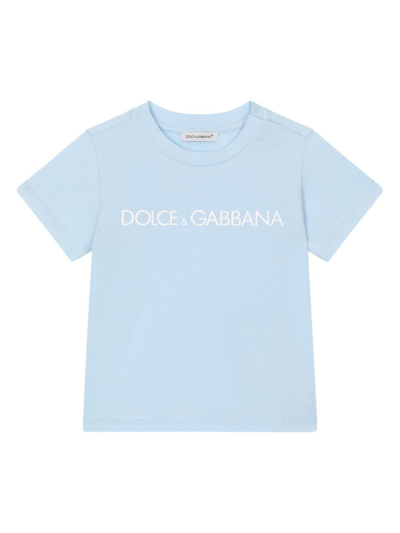 Dolce & Gabbana Babies' Logo-print Cotton-jersey T-shirt In Grey