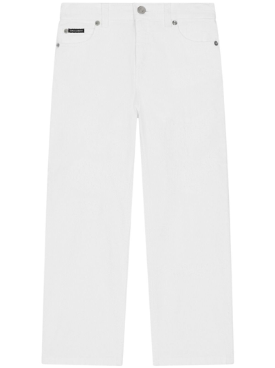 Dolce & Gabbana Kids' Straight-leg Jeans In White