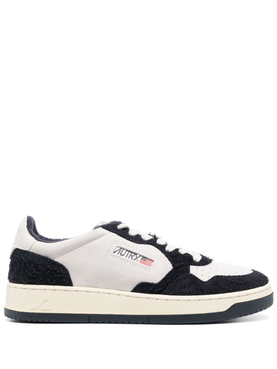 Autry Suede Hair Low-top Sneakers With Rubber Sole In White