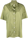 SANDRO SHORT-SLEEVED SATIN SHIRT