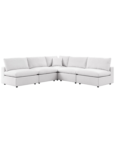 Modway Commix 5-piece Sunbrella Outdoor Patio Sectional Sofa In White