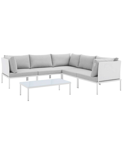 Modway Harmony 6-piece Sunbrella Outdoor Patio Sectional Sofa Set In White