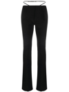 DSQUARED2 BLACK FLARED TROUSERS WITH WAISTBAND