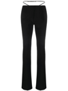 Dsquared2 Strap-detail Flared Trousers In Nero
