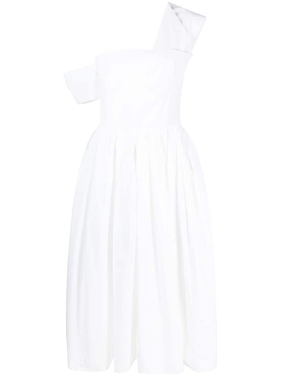 Alexander Mcqueen Off-shoulder Flared Midi Dress In White