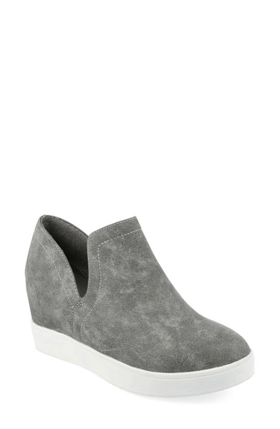 Journee Collection Cardi Wedge Platform Sneaker In Grey