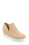 Journee Collection Collection Women's Cardi Wide Width Sneaker Wedge In Tan