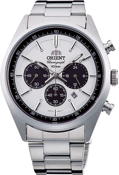 Pre-owned Orient Neo 70's Solar Panda Wv0041tx Solar Chronograph Men Watch