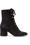 GIANVITO ROSSI 60 LACE-UP SUEDE ANKLE BOOTS