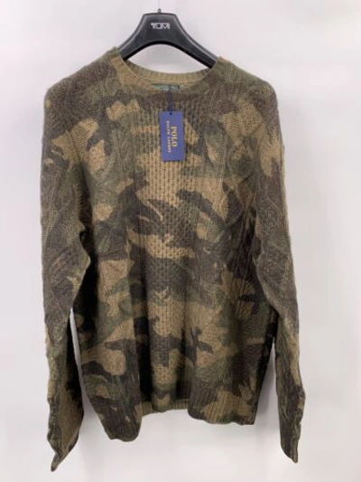Pre-owned Polo Ralph Lauren Wool Knitted Sweater In Camouflage Patern Size Xl (bv2) In Multicolor