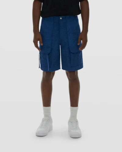 Pre-owned Helmut Lang $425  Men's Blue Multi-pocket Military Shorts Size 31