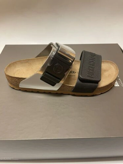 Pre-owned Rick Owens X Birkenstock Rotterdam Combo Sandals Black Silver Size 6 Us / 37 Eu