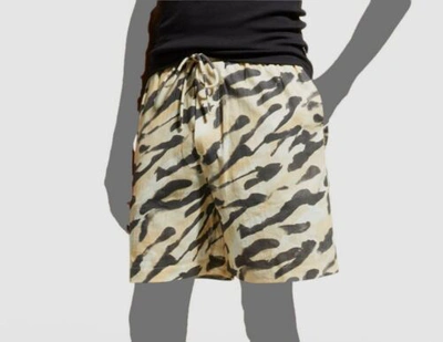 Pre-owned Nanushka $385  Men's Black Doxxi Printed Elasticized Drawstring Shorts Size L