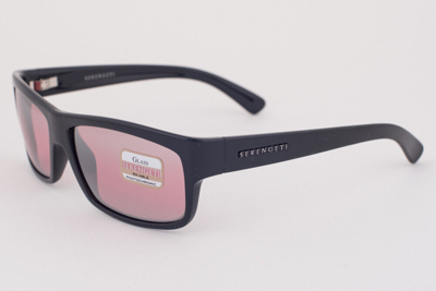 Pre-owned Serengeti Martino Shiny Black / Sedona Sunglasses 7841 60mm In Pink