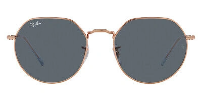 Pre-owned Ray Ban Ray-ban Jack Rb3565 Sunglasses Rose Gold Blue 55mm 100% Authentic