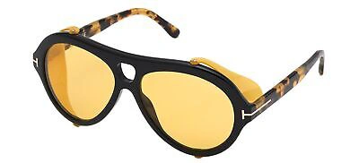 Pre-owned Tom Ford Neughman Ft 0882 Black Havana/brown Yellow 60/15/145 Men Sunglasses