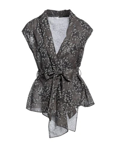 Brunello Cucinelli Woman Shirt Grey Size M Virgin Wool, Ecobrass